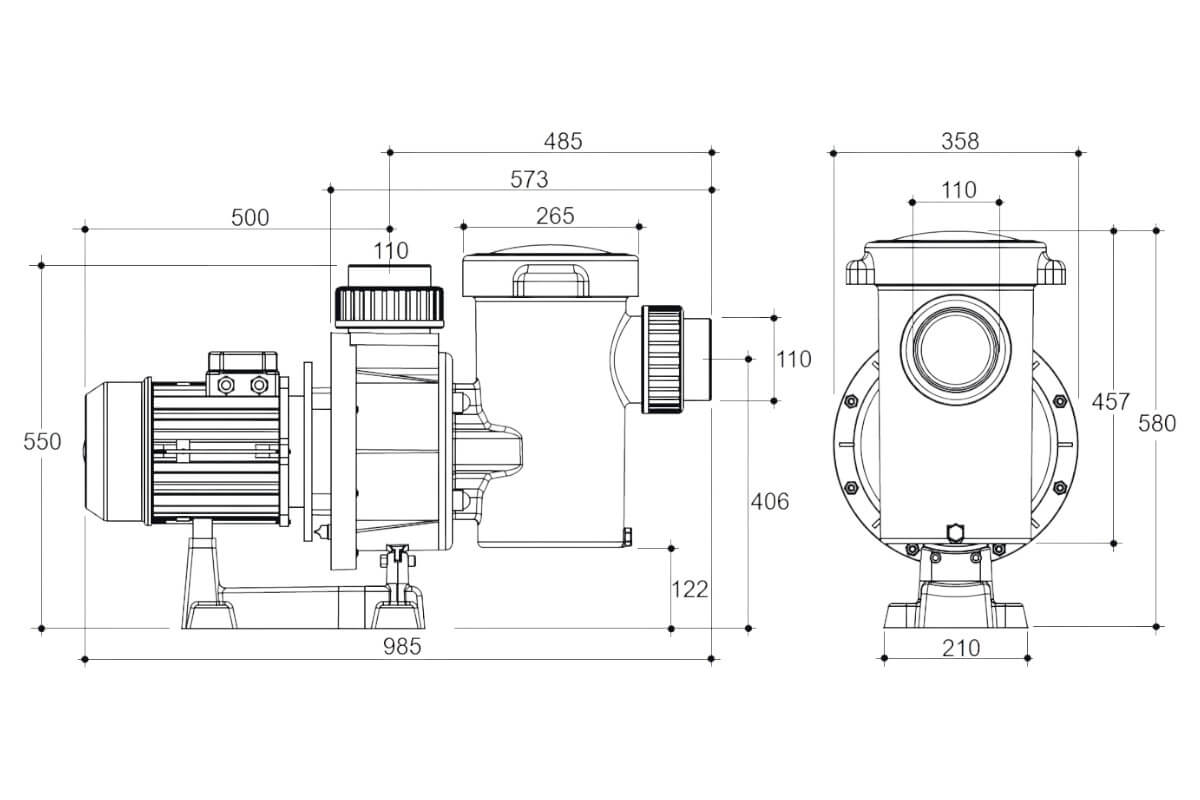 Насос с префильтром 131м3/ч Gemas FLOODER Н=10 5,5кВт 400В (0111FLO75)